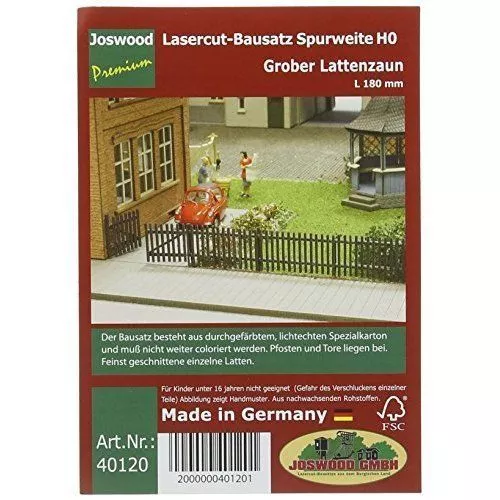 Lattenzaun Modelleisenbahn #40120 180mm Zug Neu Joswood Grober Lattenzaun 
