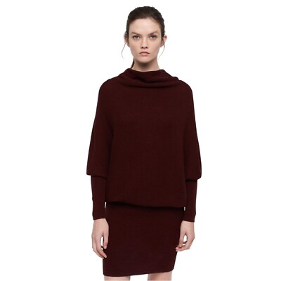NWT ALLSAINTS Ridley Cashmere and Lambswool Cowl Sweater Dress S Dolman Sleeve