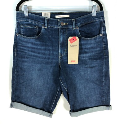 Levis Jeans Shorts Womens 10/W30 Blue Bermuda Shorts Mid Rise Slim Fit  Denim