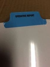 Custom Medical File Dividers-11" X 9" Custom Tab--OPERATIVE REPORT Lot Of 300