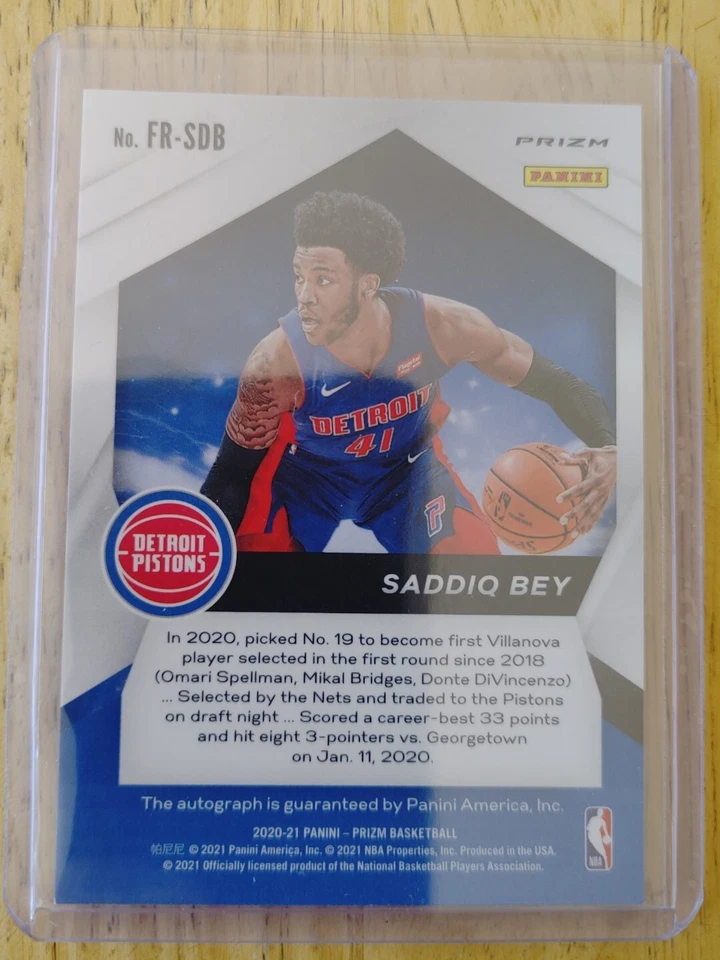 2020 Prizm Saddiq Bey Fast Break Disco Auto # FR-SDB - Image 2 of 2
