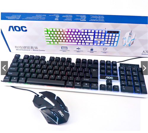 KM100 Luminous RGB LED Lights USB Wired Keyboard and Mouse Combo Set OZ - Picture 6 of 6