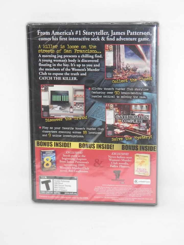 James Patterson Women's Murder Club PC MAC Hidden Objects Game CD-ROM New SEALED - Image 2 of 4