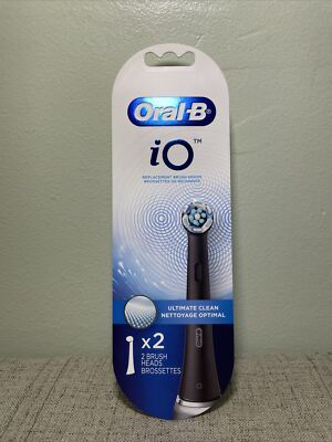 Oral-B iO Ultimate Clean Replacement Brush Head - Black 2pk