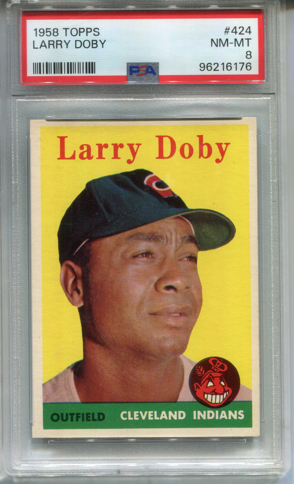 1958 Topps #424 Larry Doby PSA 8 NM-MT Cleveland Indians