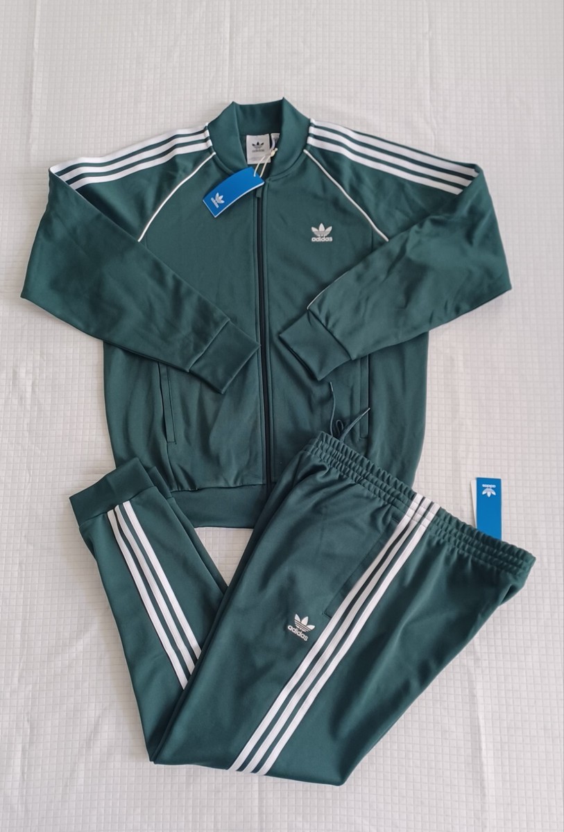 adidas originals PRIME Blue緑　ジャージ上下セット New Men's Adidas Originals Primeblue Superstar Tracksuit~Mineral