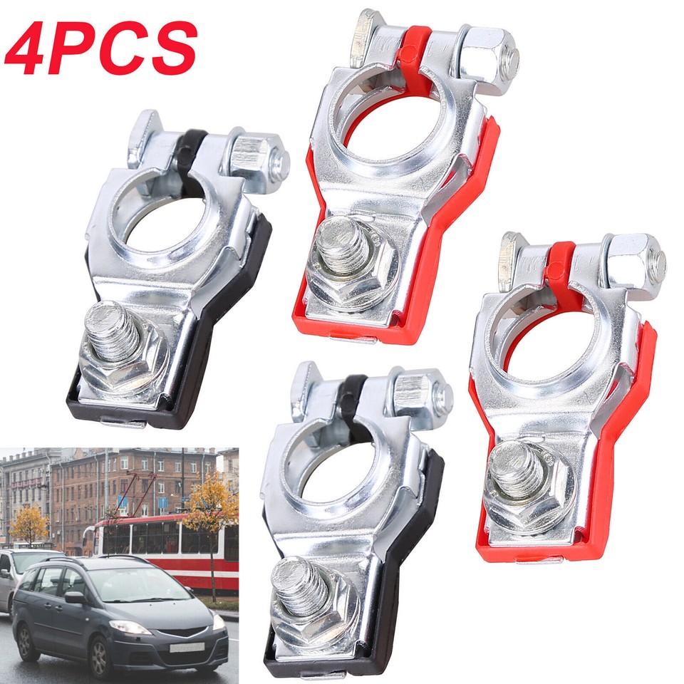 2X Car Battery Terminal Clamp Connectors Positive Negative Release