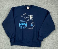 VTG Jerzees Walk Michigan Blue Pullover Sweatshirt Adult Large USA Made 50-50