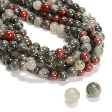 2.0mm Hole African Bloodstone Smooth Round Beads 8mm 10mm 15.5" Strand