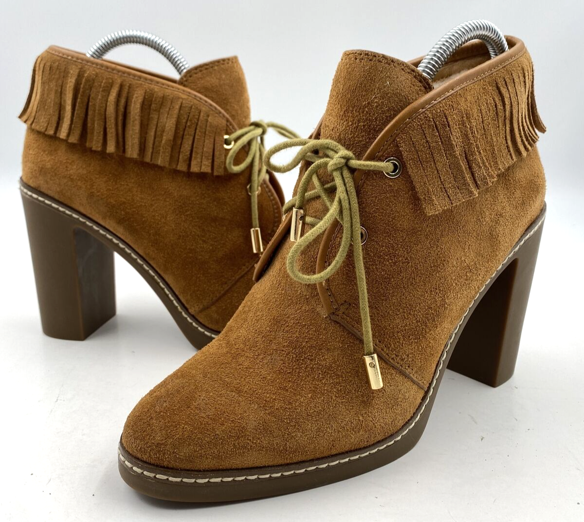Like New Tory Burch Hilary Brown Suede Lace Up Ankle Booties Women’s Size 9.5 M Tory Burch Lace Up Boots for Women for sale | eBay main image 2