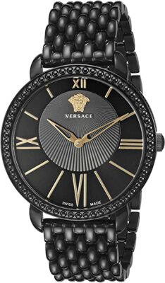Versace M6Q60D008 S060 Krios Swiss Made Roman Indices Black Dial Steel Watch