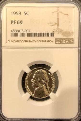 1958-P JEFFERSON NICKEL - NGC PF 69 - HIGH GRADE