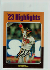 Ronald Acuna Jr. 2024 Topps Heritage Mini '23 Highlights 70th Steal SSP