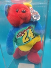 Vtg 1999 Jeff Gordon 24 NASCAR Team Beans Bear Plush 8" Teddy In Display Box