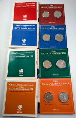 SOUTH KOREA 1988 Seoul Olympics Uncirculated 8 Coin Collection