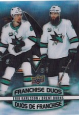 2019-20 Tim Hortons Erik Karlsson / Brent Burns Franchise Duos Card #D12 Mint