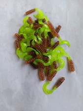 100pk. 2" HG47 Pumpkin Shad Hot Grub Twister Tails Crappie Walleye Bass