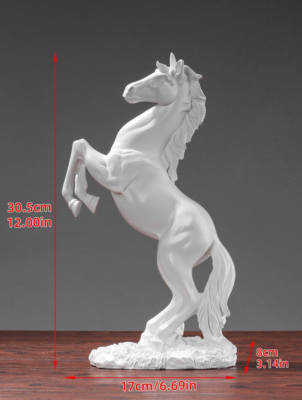 12 Inch Vintage White Horse Statue Decorative Horse Figurine for
