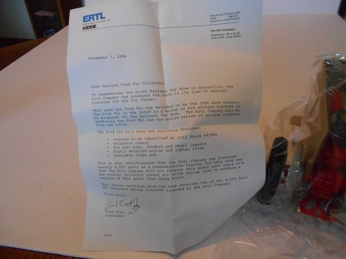 Ertl 1:16 Ford 901 Powermaster Tractor, The Toy Farmer Edition for 1986 Show NIB - Picture 9 of 9
