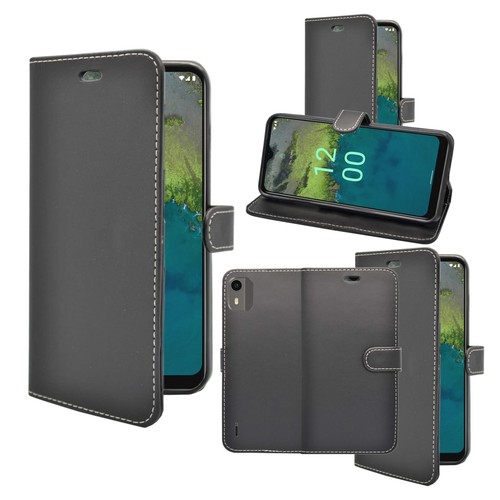 Funda protectora de cuero PU abatible folio tipo billetera para Nokia C12 - Imagen 11 de 48