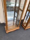 65590     PAIR   of    Matching    Oak Curio China Cabinets — photo 10
