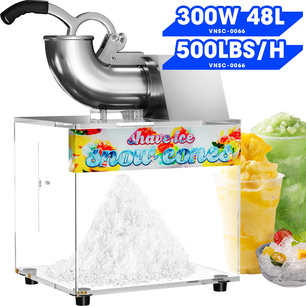 Electric Ice Crusher Shaver Machine Snow Cone Maker Stainless Steel 1450 r/min