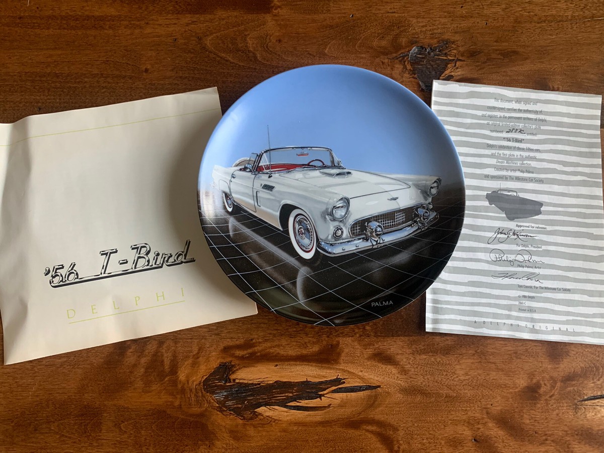 1956 T-BIRD 限定プレート Philip Palma作 米国製 Delphi '56 T-Bird Car Collectors Plate - Dream Machines Collection