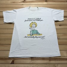 Vintage 90s Hallmark Motherhood Mom Humor Shoebox Greetings Art Shirt Size Large