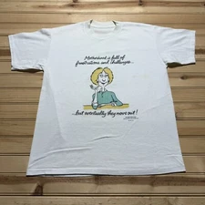 Vintage 90s Hallmark Motherhood Mom Humor Shoebox Greetings Art Shirt Size Large