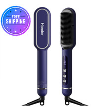 Advanced Negative Ionic Hair Straightener Brush with 9 Temp Settings LED Display