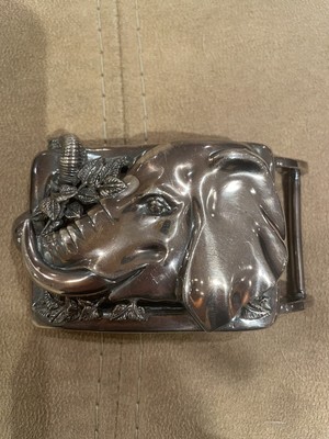 Huge Kieselstein- Cord Sterling Elephant Buckle Kieselstein-Cord Art Bronze Vintage Elephant Belt Buckle | eBay main image 2