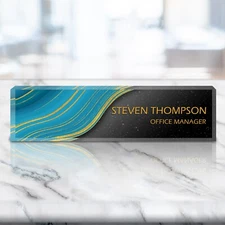 Office Decor Custom Acrylic Desk Plate Personalized Name Design VWAQ ACS64