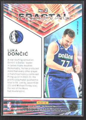 スポーツ選手 Prizm Luka Doncic Silver 2nd year 2023-24 Panini Prizm #2 Luka Doncic Fractal Prizms Silver | eBay