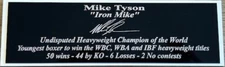 Mike Tyson Autograph Nameplate Iron Mike Boxing Autograph Jersey Photo