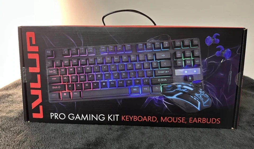 PRO GAMING KIT - LVLUP - LED BACKLIT Keyboard - Mouse - Earbuds - BRAND NEW - Image 4 of 4