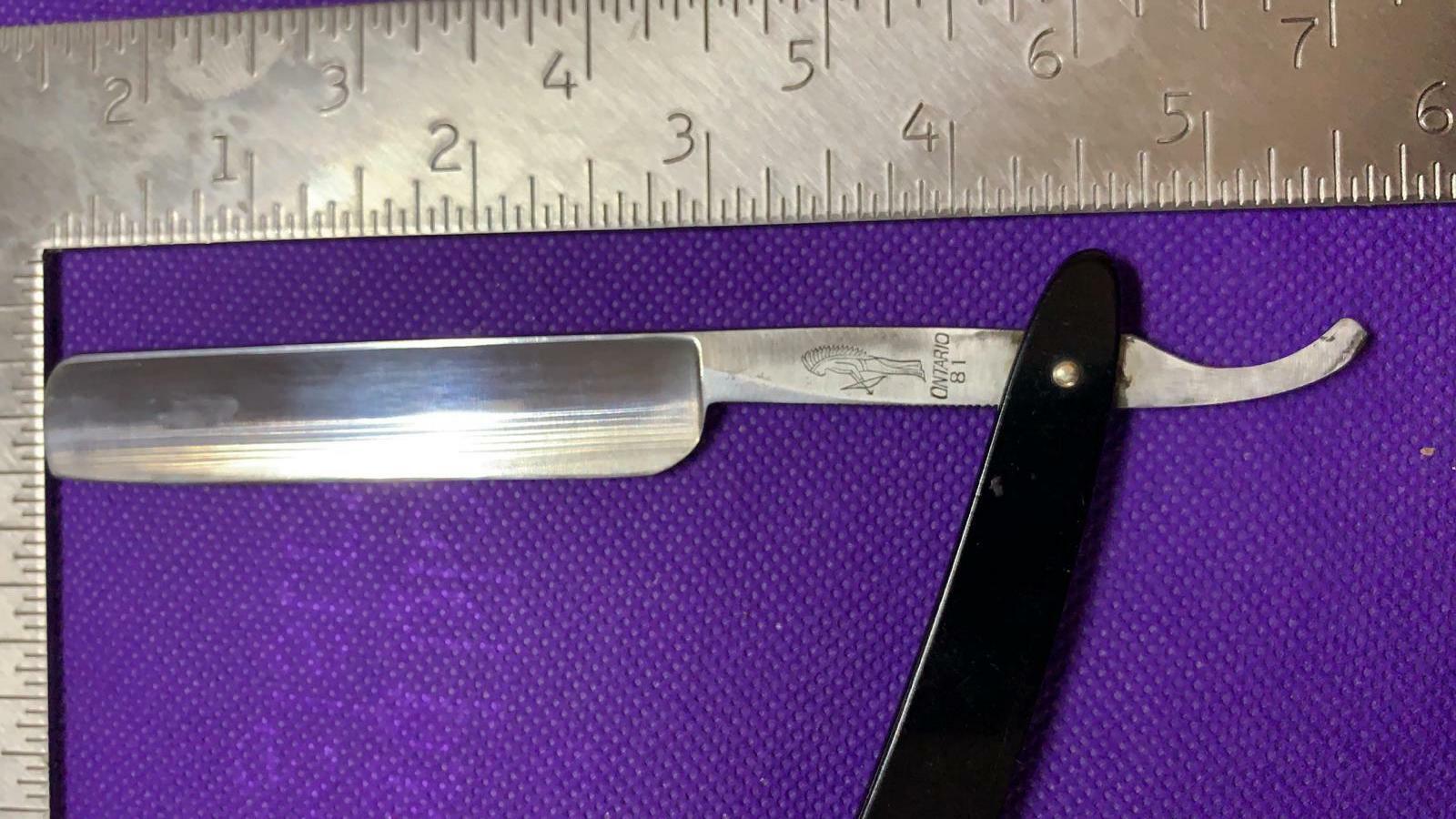 Vintage Straight Razor Ontario Cutlery Geneva New York Etched eBay