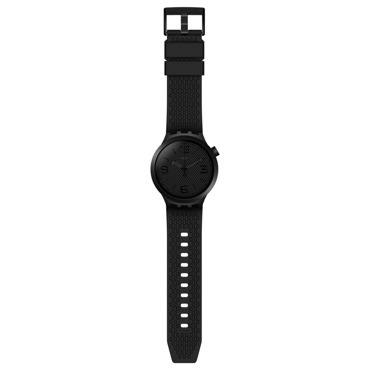 Swatch SO27B100 Big Bold Unisex Quartz Silicone Strap Watch Black