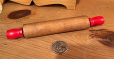 ANTIQUE DOLL SIZED TOY WOOD ROLLING PIN - SALESMAN SAMPLE 6 1/2"