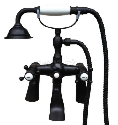 DLL Oil Rubbed Bronze Deck Mount Clawfoot Tub Faucet With Hand Shower Sprayer wtf502