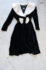 HUEY WALTZER FOR DARCY COCKTAIL DRESS Velvet Black Bow VINTAGE