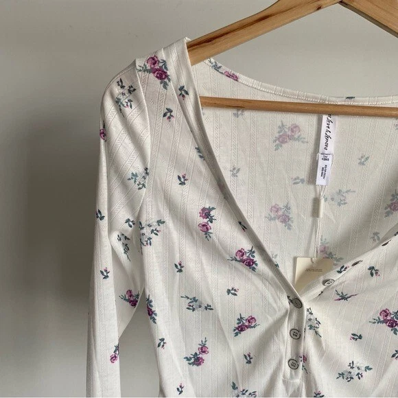 Camisa para dormir Pointelle blanca For Love And Lemons talla X-pequeña nueva con etiquetas Foto 4 de 4