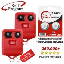 2 Remote Car Key Fob 3btn Red for Ford Lincoln Mercury Mazda (CWTWB1U345)