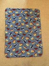 circo car airplane train blanket blue