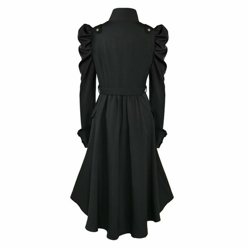 Lady Vampire Gothic Long Jacket High Low Hem Dress Tailcoat Dress Frock Coat - Picture 3 of 8