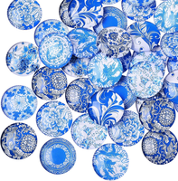 Muggelsteine Glassteine Bunt Deko, 50 StüCk Blau-WeißEm | 25 Mm Gemischte Glasnu