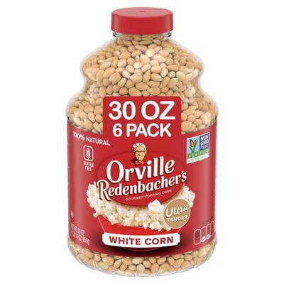 Popcorn Kernels, White Corn, 6g Fiber Per Serving, 30 oz. (Pack of 6)