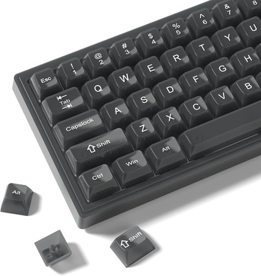 Womier Keyboard Keycaps Jelly, Black Clear Shine through Keycaps 60 65 75 100 Pe