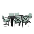 Crosley Furniture Kaplan 7 Piece Metal Outdoor Dining Set in Mist Green