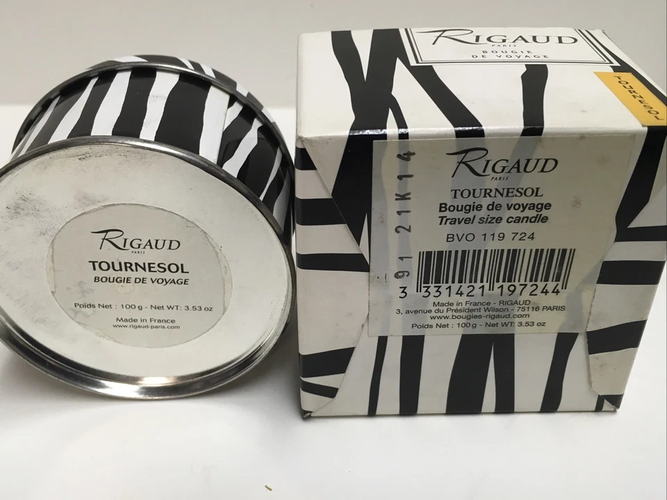 Rigaud Paris Tournesol Candle. 3.35 Oz. Bougie Parfumee. Tin container FRANCE - Image 3 of 3