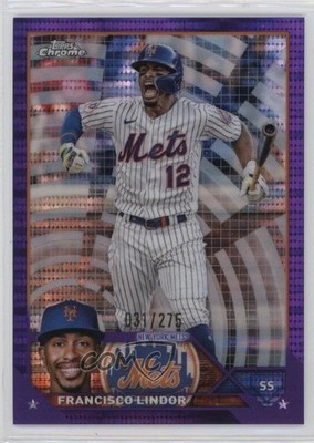 2023 Topps Chrome Purple Sonar Refractor 31/275 Francisco Lindor #142 h1n